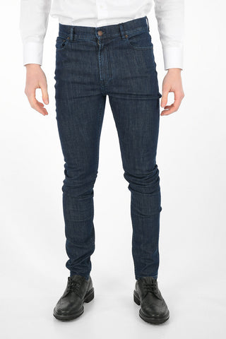 Stretch Cotton Skinny Fit Jeans with Belt Loops 16 Cm