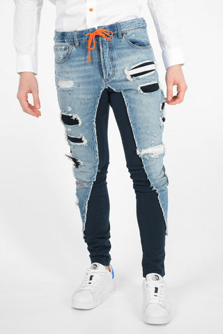 PAUL&SHARK Joggers Distressed in Denim Con Patch Monogram