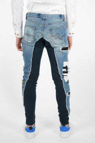 PAUL&SHARK Joggers Distressed in Denim Con Patch Monogram