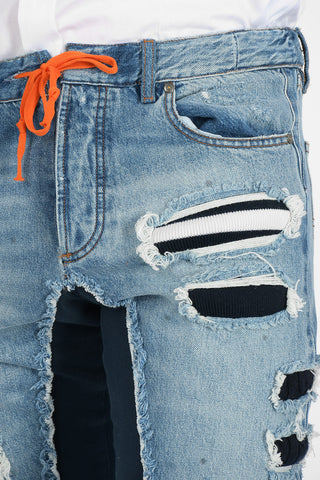 PAUL&SHARK Joggers Distressed in Denim Con Patch Monogram