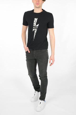Cotton GRAFFITI THUNDERBOLT Loose Fit T-Shirt