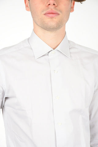 Cotton Slim Fit Spread Collar Shirt