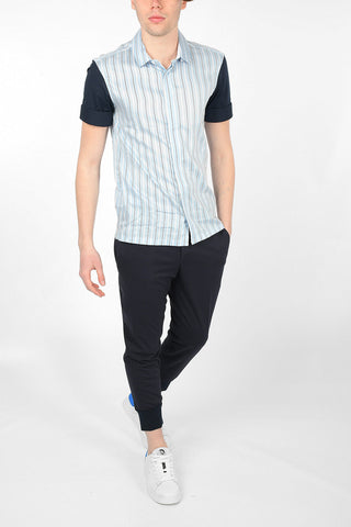 Short Sleeve Loose Fit Shirt with Hidden Closure