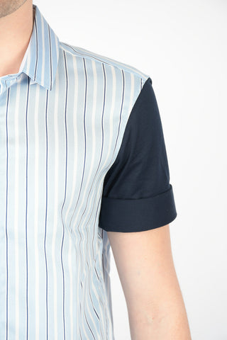 Short Sleeve Loose Fit Shirt with Hidden Closure