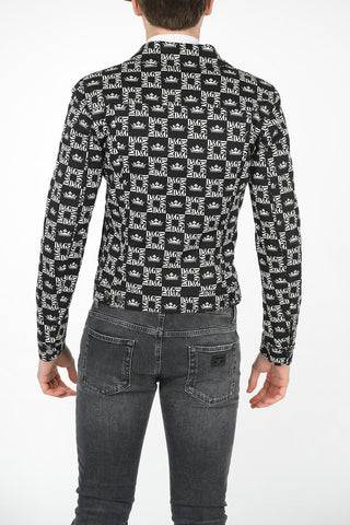 Monogram Denim Jacket with Flap Pockets