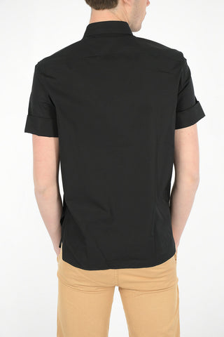 Short Sleeve Loose Fit Shirt with Spread Collar
