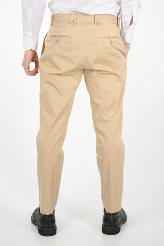 Pantaloni a Doppia Pince con Tasche a Filo