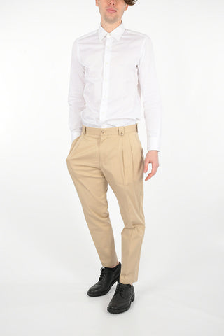 Pantaloni a Doppia Pince con Tasche a Filo