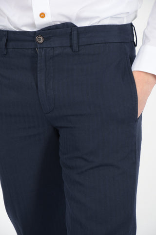 Cotton and Linen DOVER Stright Fit Pants with Jetted Pockets