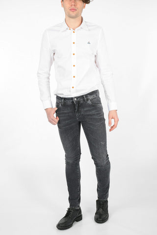 Stretch Cotton Slim Fit Jeans 15 Cm