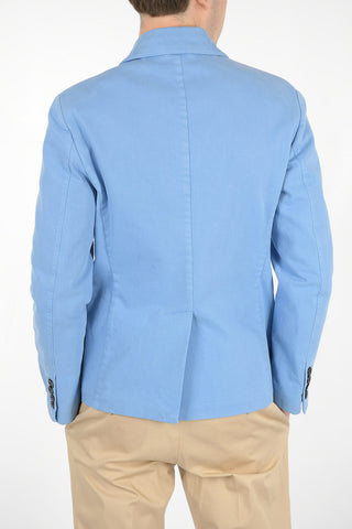 Blazer Doppiopetto in Cotone con Tasche a Toppa