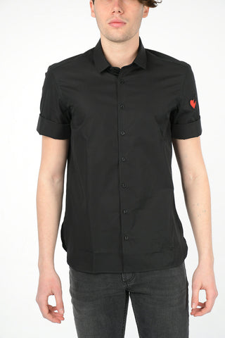 Short Sleeve Loose Fit Shirt with Hidden Closure