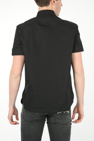 Short Sleeve Loose Fit Shirt with Hidden Closure