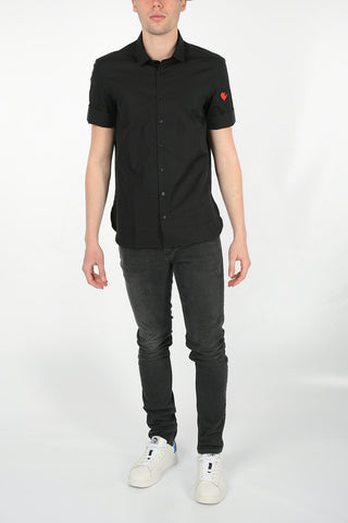 Short Sleeve Loose Fit Shirt with Hidden Closure