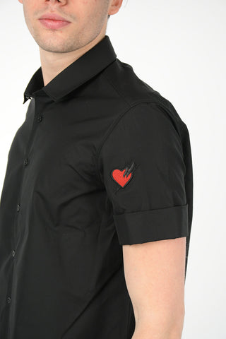 Short Sleeve Loose Fit Shirt with Hidden Closure
