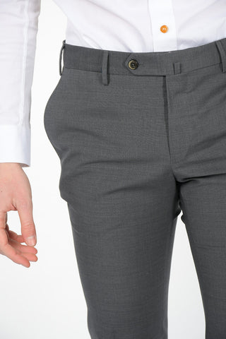 Super 100's Super Slim Fit plain hem trousers