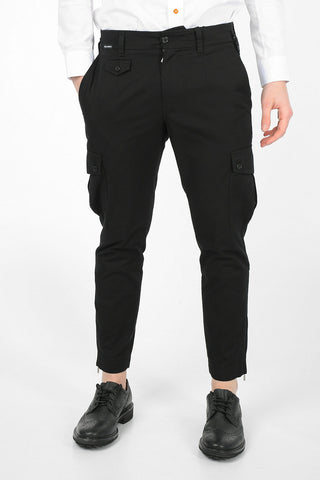 Cotton Cargo Pants with Ankle Zip