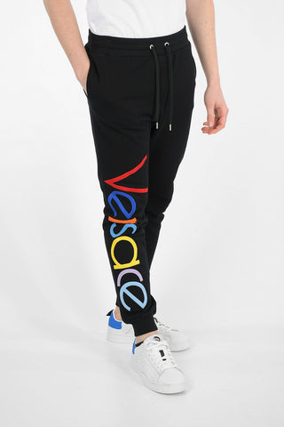 Cotton Joggers with Maxi Monogram Embroidery