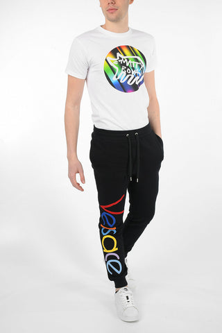 Cotton Joggers with Maxi Monogram Embroidery