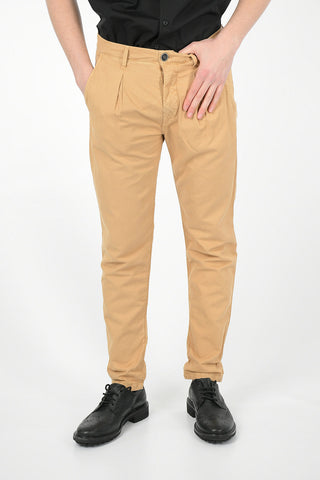 Pantaloni a Una Pince in Cotone e Lino