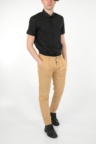 Pantaloni a Una Pince in Cotone e Lino