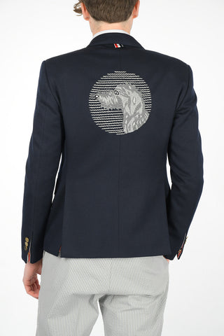 flap pocket HECTOR EMBROIDERY 3-button blazer