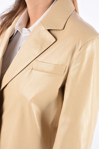 3 Button Leather Blazer