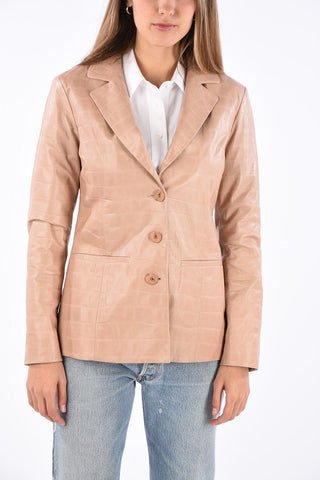 Croco Printed 3 Button Blazer