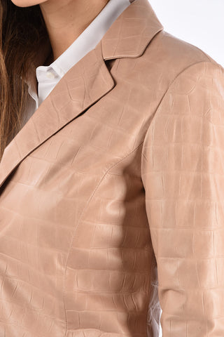 Croco Printed 3 Button Blazer