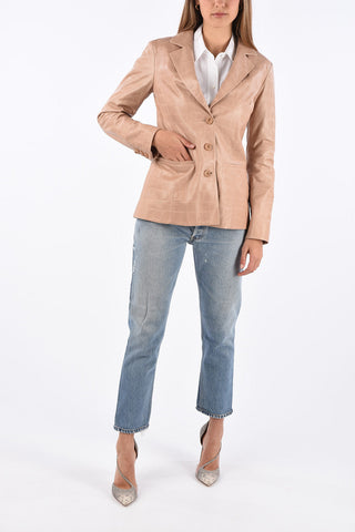 Croco Printed 3 Button Blazer
