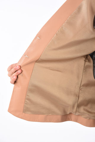 Leather 3 Button Blazer