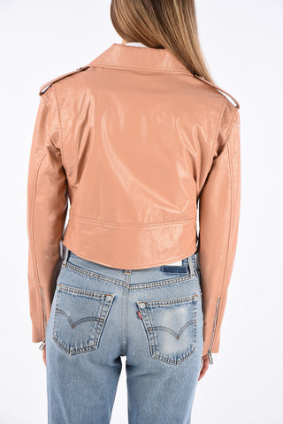 Lacquered Leather Biker Jacket