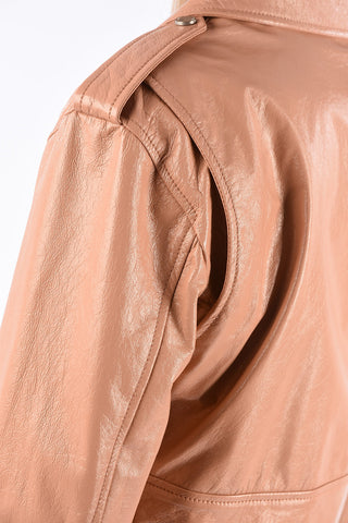 Lacquered Leather Biker Jacket