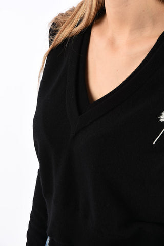 Cashmere V-Neck Crop Sweater