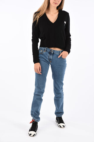 Cashmere V-Neck Crop Sweater