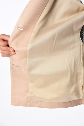Blazer 3 Bottoni in Pelle Stampa Cocco