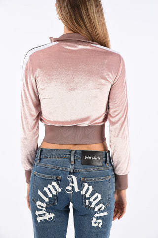 Chenille Full Zip Crop Sweatshirt