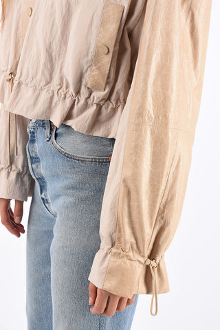 Cropped Jacket with Drawstring