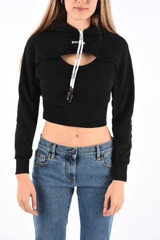 Cut Out Crop Sweatshirt with Hood