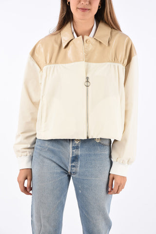 Cropped Jacket with Leather Detail