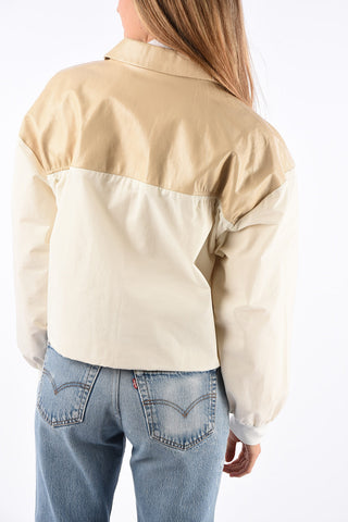 Cropped Jacket with Leather Detail