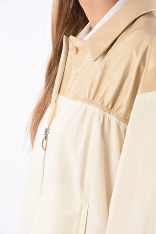 Cropped Jacket with Leather Detail
