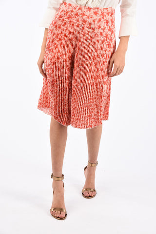 Floral Printed Pleated Skirt