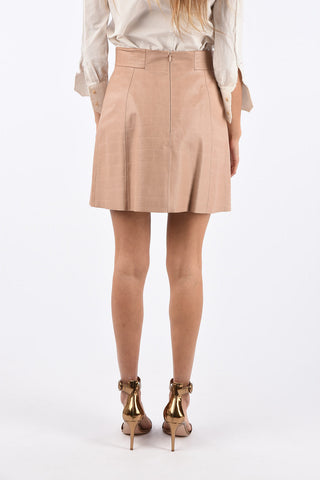 Croco Printed Leather Mini Skirt