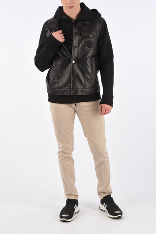 Leather Jacket with Hood