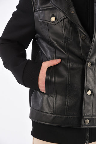 Leather Jacket with Hood