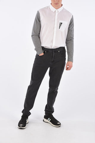 17cm stretch denim PIERCED super skinny fit jeans