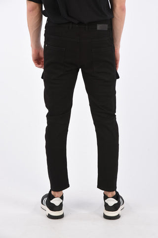 16cm Stretch Denim PIERCED Cargo Jeans