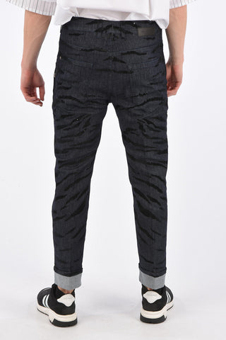 20cm Stretch Denim Jeans with Velvet Details