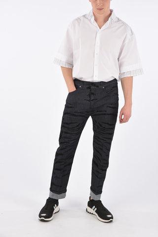 20cm Stretch Denim Jeans with Velvet Details